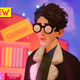 An image of The Artful Escape's protagonist sporting stylish glasses